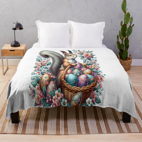 Item preview, cute squirrel with Easter eggs basket designed and sold by Expressions-Sel.