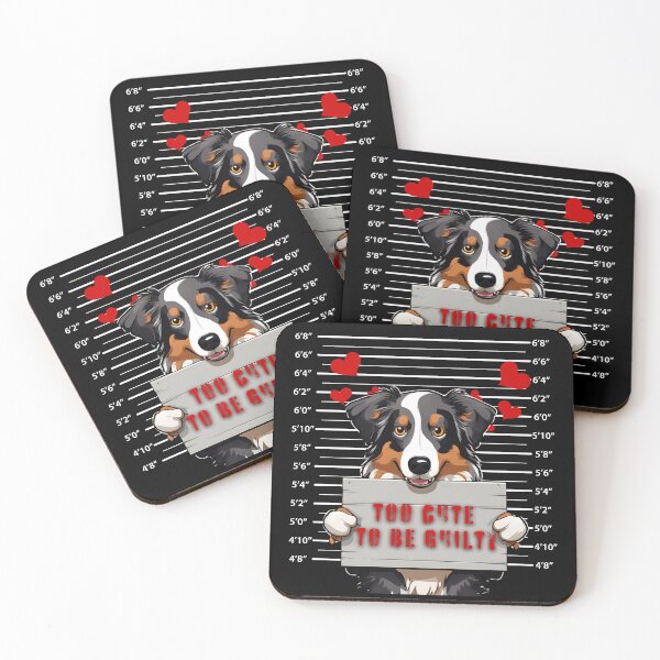 Item preview, Prisoner Dog Australian Shepherd Dog "Too Cute To Be Guilty" designed and sold by GoodyPaws.