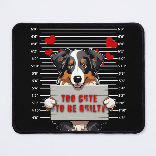 Item preview, Prisoner Dog Australian Shepherd Dog "Too Cute To Be Guilty" designed and sold by GoodyPaws.