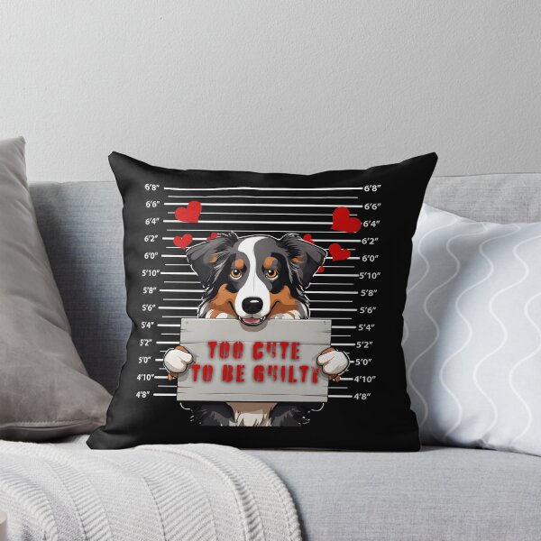 Item preview, Prisoner Dog Australian Shepherd Dog "Too Cute To Be Guilty" designed and sold by GoodyPaws.