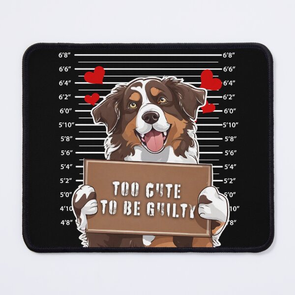 Item preview, Prisoner Dog Australian Shepherd Dog "Too Cute To Be Guilty" designed and sold by GoodyPaws.