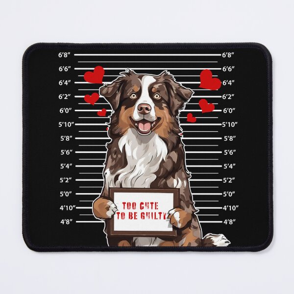 Item preview, Prisoner Dog Australian Shepherd Dog "Too Cute To Be Guilty" designed and sold by GoodyPaws.