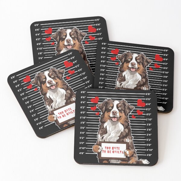 Item preview,  Prisoner Dog Australian Shepherd Dog "Too Cute To Be Guilty" designed and sold by GoodyPaws.