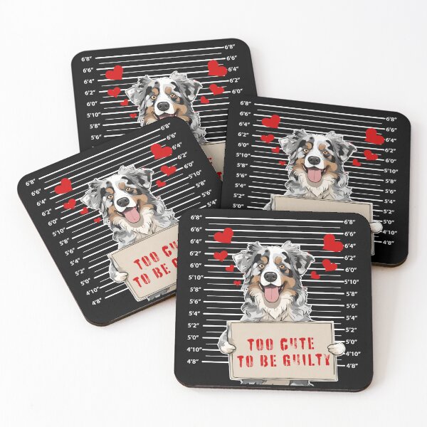 Item preview, Prisoner Dog Australian Shepherd Dog "Too Cute To Be Guilty" designed and sold by GoodyPaws.