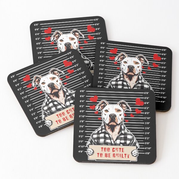 Item preview, Prisoner Dog American Pitbull Terrier "Too Cute To Be Guilty" designed and sold by GoodyPaws.