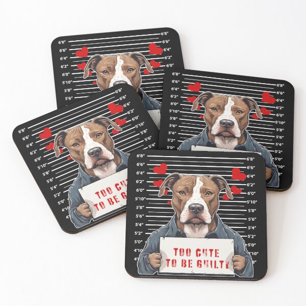 Item preview, Prisoner Dog American Pitbull Terrier "Too Cute To Be Guilty" designed and sold by GoodyPaws.