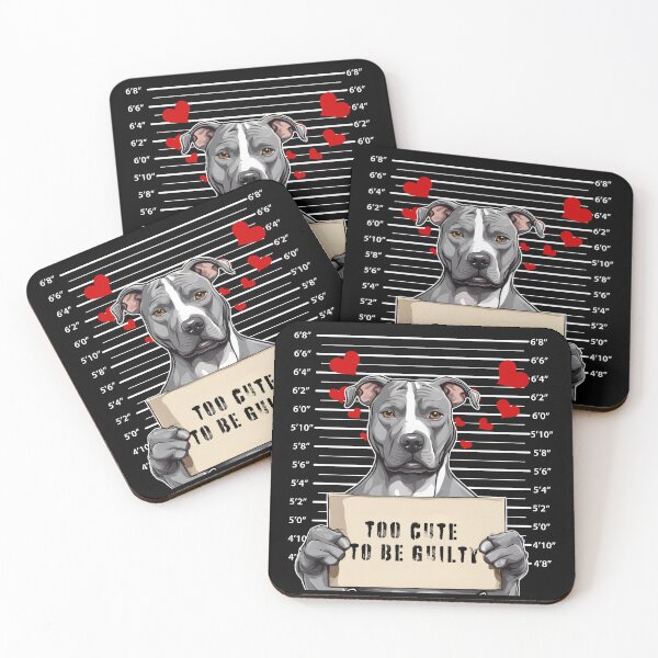 Item preview, Prisoner Dog American Pitbull Terrier "Too Cute To Be Guilty" designed and sold by GoodyPaws.