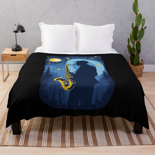 Item preview, Starry Night Vintage Art Funny Saxophone Jazz designed and sold by LuminOrb.