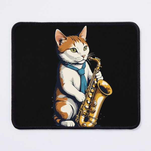 Item preview, Saxophone Playing Cat Jazz Music Design designed and sold by LuminOrb.