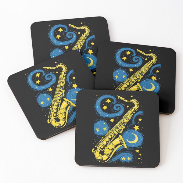 Item preview, Starry Night Funny Saxophone Jazz Design designed and sold by LuminOrb.