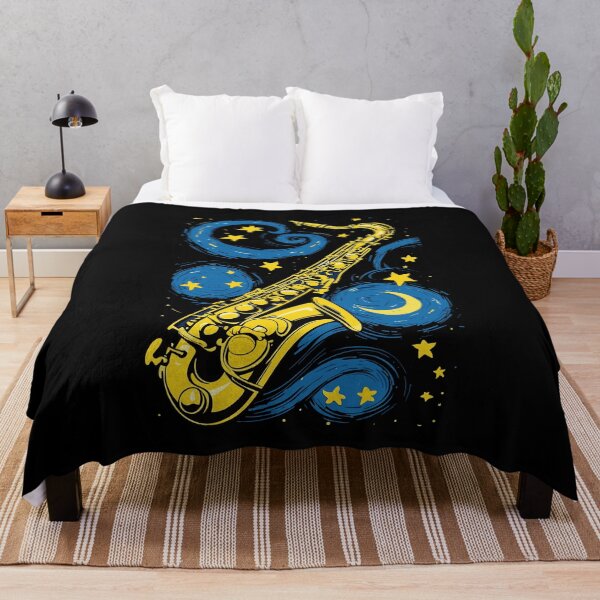 Item preview, Starry Night Funny Saxophone Jazz Design designed and sold by LuminOrb.
