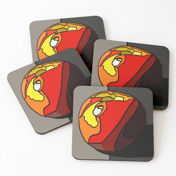 Item preview, Mela rosso nero arancio astratta grigio giallo  designed and sold by Freakyart24.