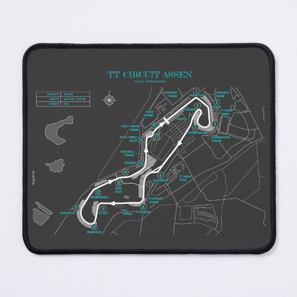 Item preview, TT Circuit Assen  (Grey and Turquoise Blueprint) designed and sold by BGALAXY.