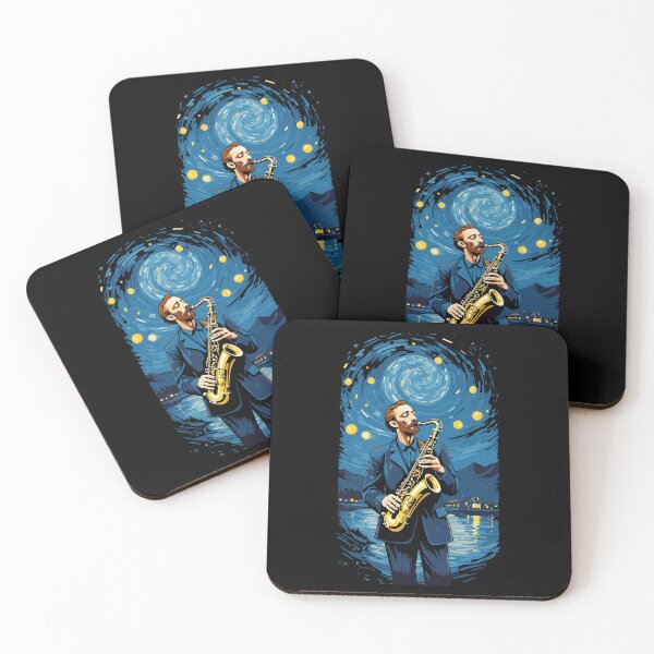 Item preview, Vincent van Gogh Funny Saxophone Jazz Design designed and sold by LuminOrb.