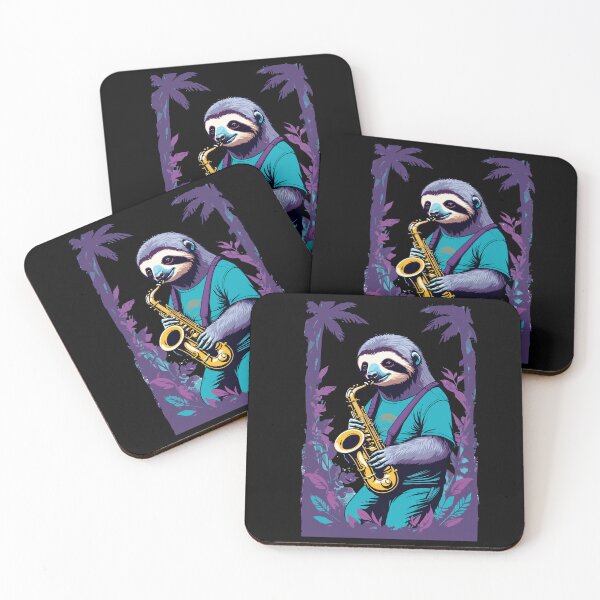 Item preview, Funny Sloth Saxophonist Jazz Music Design designed and sold by LuminOrb.