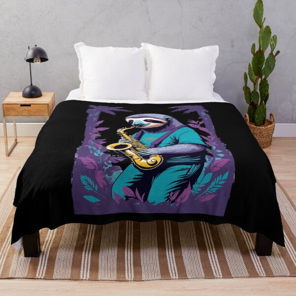 Item preview, Funny Sloth Saxophonist Jazz Music Design designed and sold by LuminOrb.
