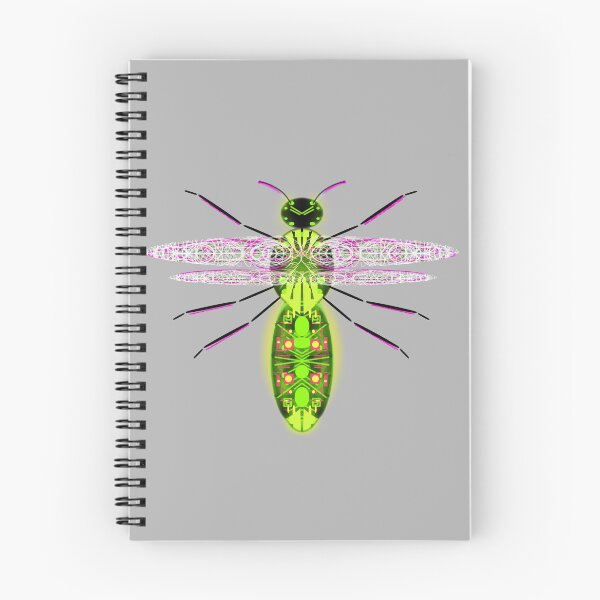 Item preview, Flying science fiction android insect - glowing purple green pink yellow black designed and sold by M-Lorentsson.