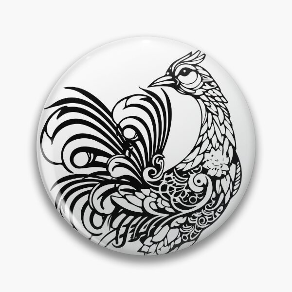 Item preview, Line Thai 2 birds thai style traditional Drawing Tattoo design Thai pattern  art designed and sold by Bspaces.