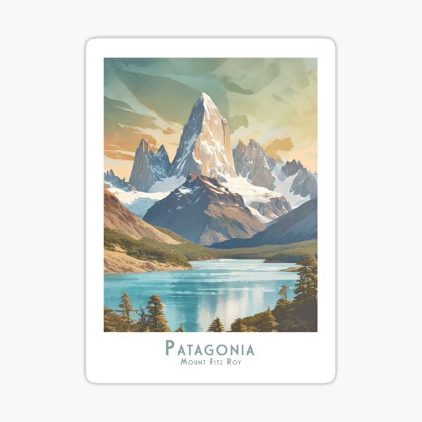 Item preview, Vintage Patagonia Argentina – Minimalist retro travel poster of Mount Fitz Roy designed and sold by pod24.