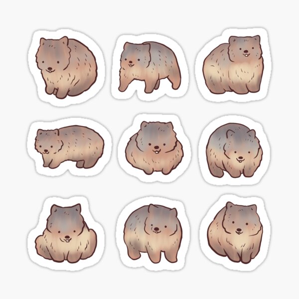 Vista previa del artículo con la obra «paquete de wombat», diseñado y vendido por Mayarart.