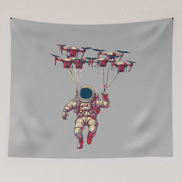 Item preview, Astronaut Flying With Drones designed and sold by TrueArtsStore.