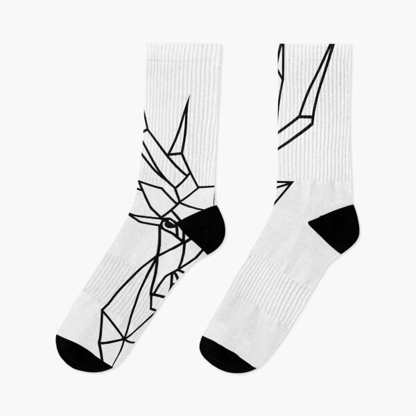 Item preview, Geometric Deer Head: Black & White Polygonal Wildlife Art designed and sold by MUJU-pixel.