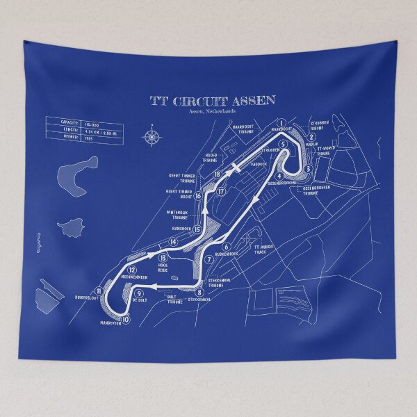 Item preview, TT Circuit Assen  (White Stencil-No Background) designed and sold by BGALAXY.
