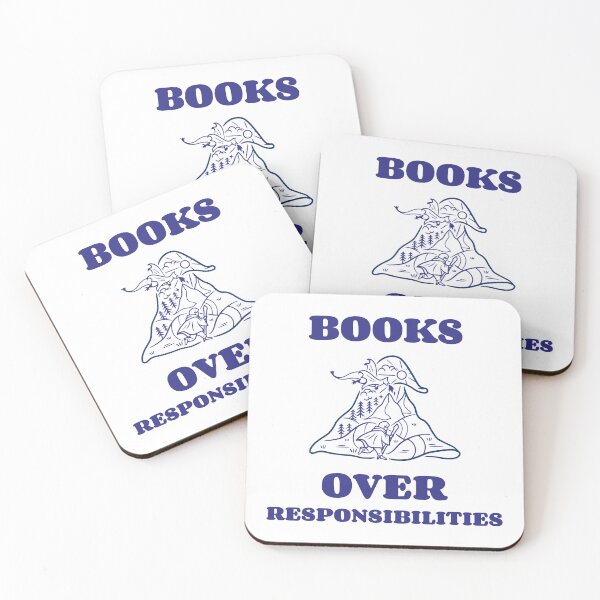 Item preview, Books Over Responsibilities Quote + Fantasy Illustration designed and sold by Tonii-.