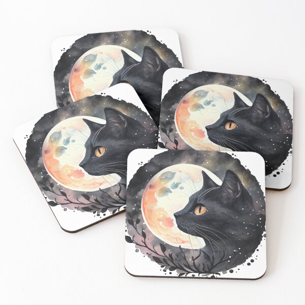 Item preview, Black Cat Graphic Moon 4 designed and sold by socialarmour.