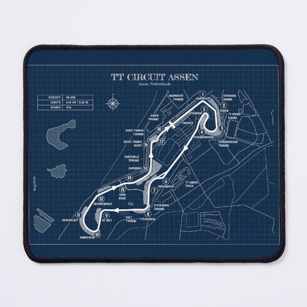 Item preview, TT Circuit Assen (Navy Blueprint) designed and sold by BGALAXY.