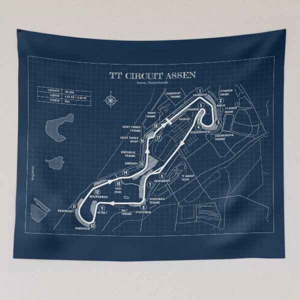Artikelvorschau, TT Circuit Assen (Navy Blueprint) entworfen und verkauft von BGALAXY.