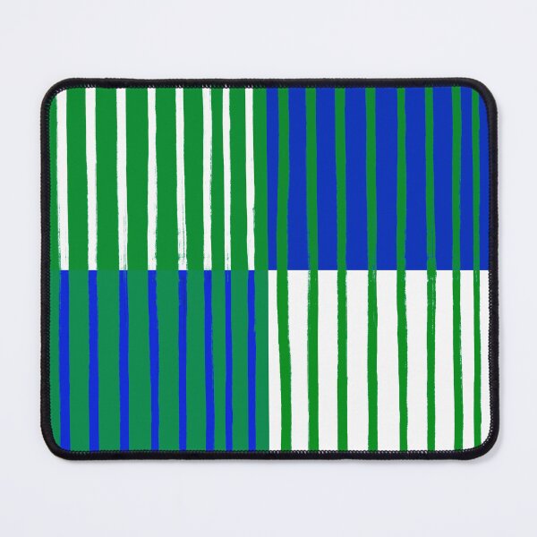 Item preview, Blue and Green Brushstroke Stripes Grid Patchwork designed and sold by OneThreeSix.