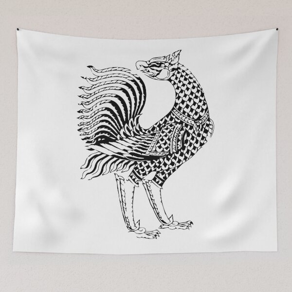 Item preview,  Line Thai No.5 birds thai style traditional Drawing Tattoo design Thai pattern  art designed and sold by Bspaces.