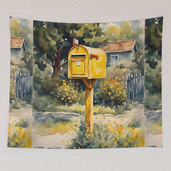 Item preview, Vintage Charm: Colorful Watercolor Mailbox designed and sold by REALDesign-Shop.