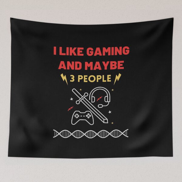 Item preview, I Like Gaming And Maybe 3 People , Funny Gamer , I Like Gaming and Maybe 3 People, Funny Gaming Gift, Video Game Graffiti  designed and sold by Creativedsigna.