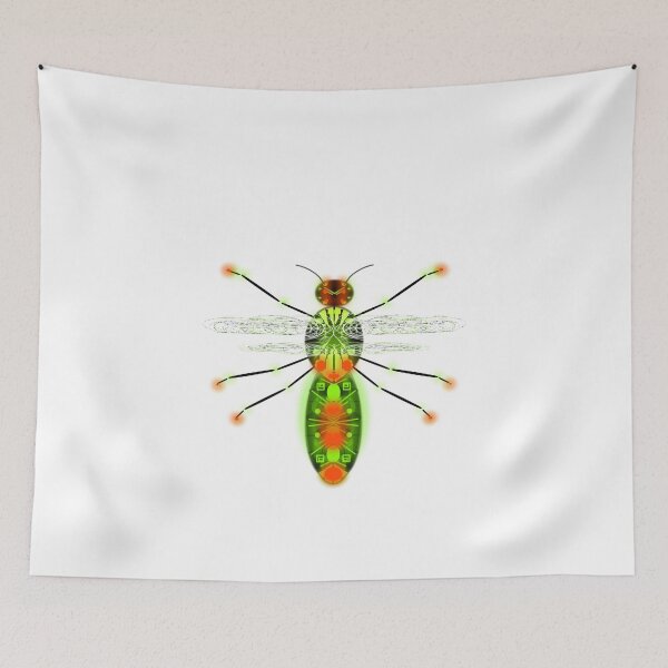 Item preview, Insect Flying science fiction - version3 glowing green orange black designed and sold by M-Lorentsson.
