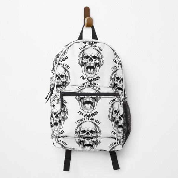 Item preview, I Can't Hear You I'm Gaming Funny Gamer Skull Headphones designed and sold by GrandeDuc.