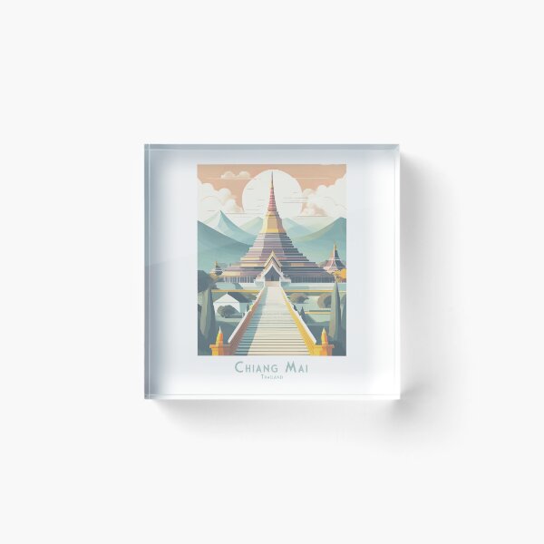 Item preview, Vintage Chiang Mai travel poster – Minimalist retro design for globetrotters designed and sold by pod24.