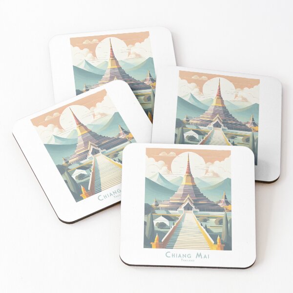 Item preview, Vintage Chiang Mai travel poster – Minimalist retro design for globetrotters designed and sold by pod24.