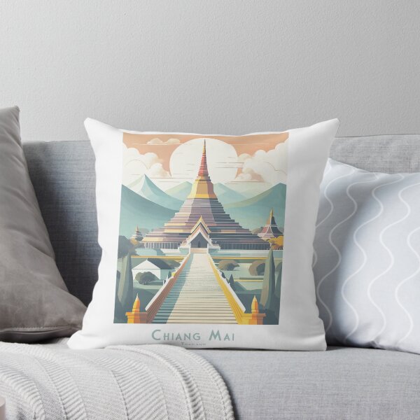 Item preview, Vintage Chiang Mai travel poster – Minimalist retro design for globetrotters designed and sold by pod24.