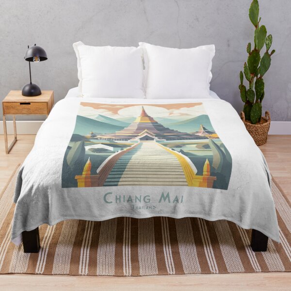 Item preview, Vintage Chiang Mai travel poster – Minimalist retro design for globetrotters designed and sold by pod24.