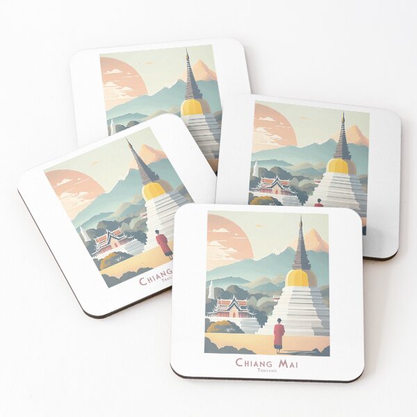 Item preview, Vintage travel poster - Minimalist retro Chiang Mai, Thailand designed and sold by pod24.