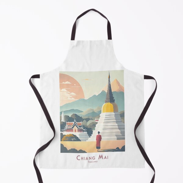Item preview, Vintage travel poster - Minimalist retro Chiang Mai, Thailand designed and sold by pod24.