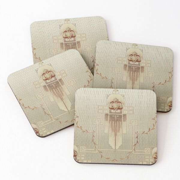 Item preview, Art Nouveau Geometric Cartouches Linear Flower Motif designed and sold by WheresMyMojo.