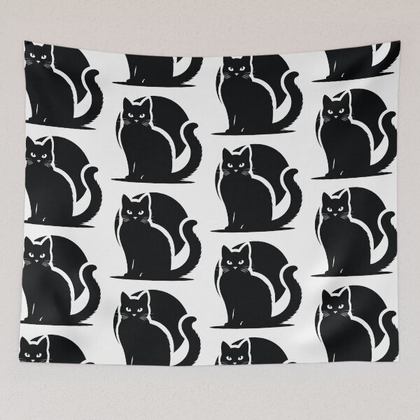 Item preview, Illustration of silhouette Black Cat in the Sun designed and sold by MJ-creative.