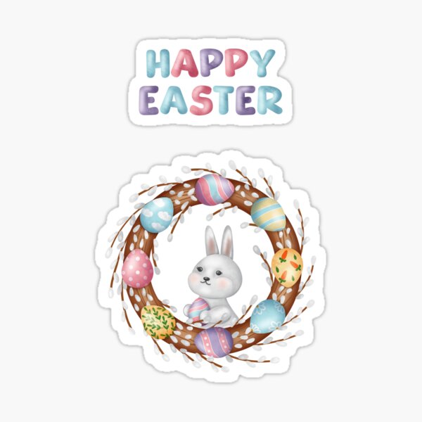 Item preview, Happy Easter With Bunny designed and sold by EL-Lebedenko.