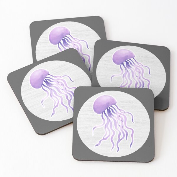 Item preview, Purple Jellyfish Watercolor Drawing designed and sold by LivingColorful.