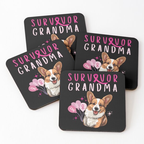 Item preview, Cancer Survivor Grandma Corgi Lover Pink Ribbon Balloons designed and sold by BunBuntheDog-.