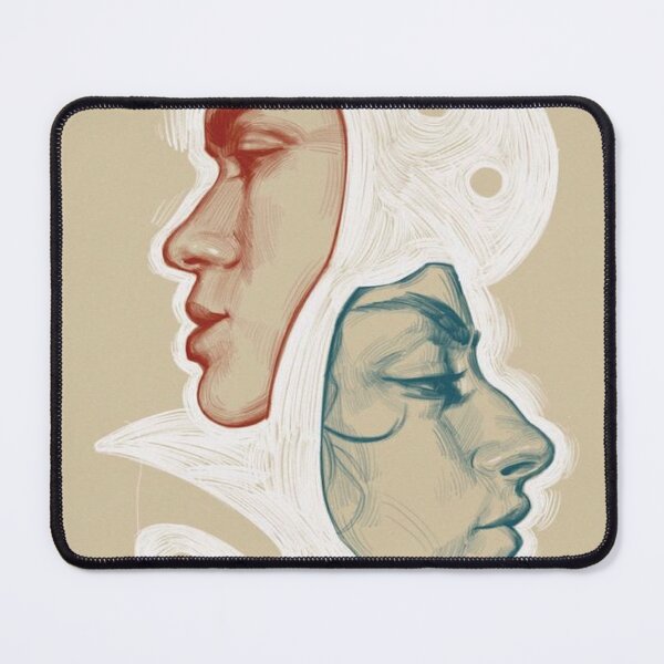 Item preview, Contemplative Dual Profile Sketch	 designed and sold by KylegUptay.