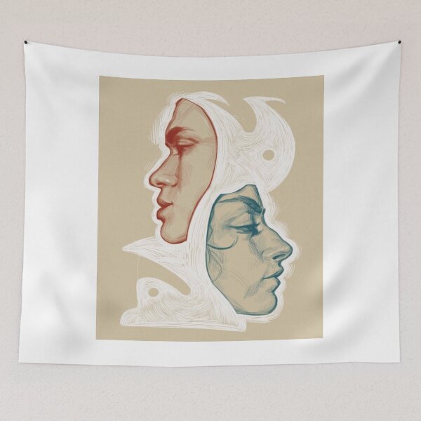 Item preview, Contemplative Dual Profile Sketch	 designed and sold by KylegUptay.